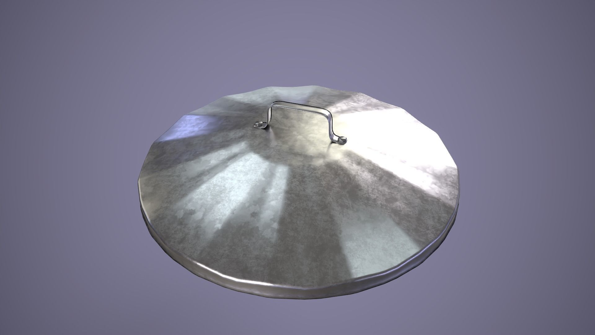 Dustbin metal trash can Low-poly 3D model_7