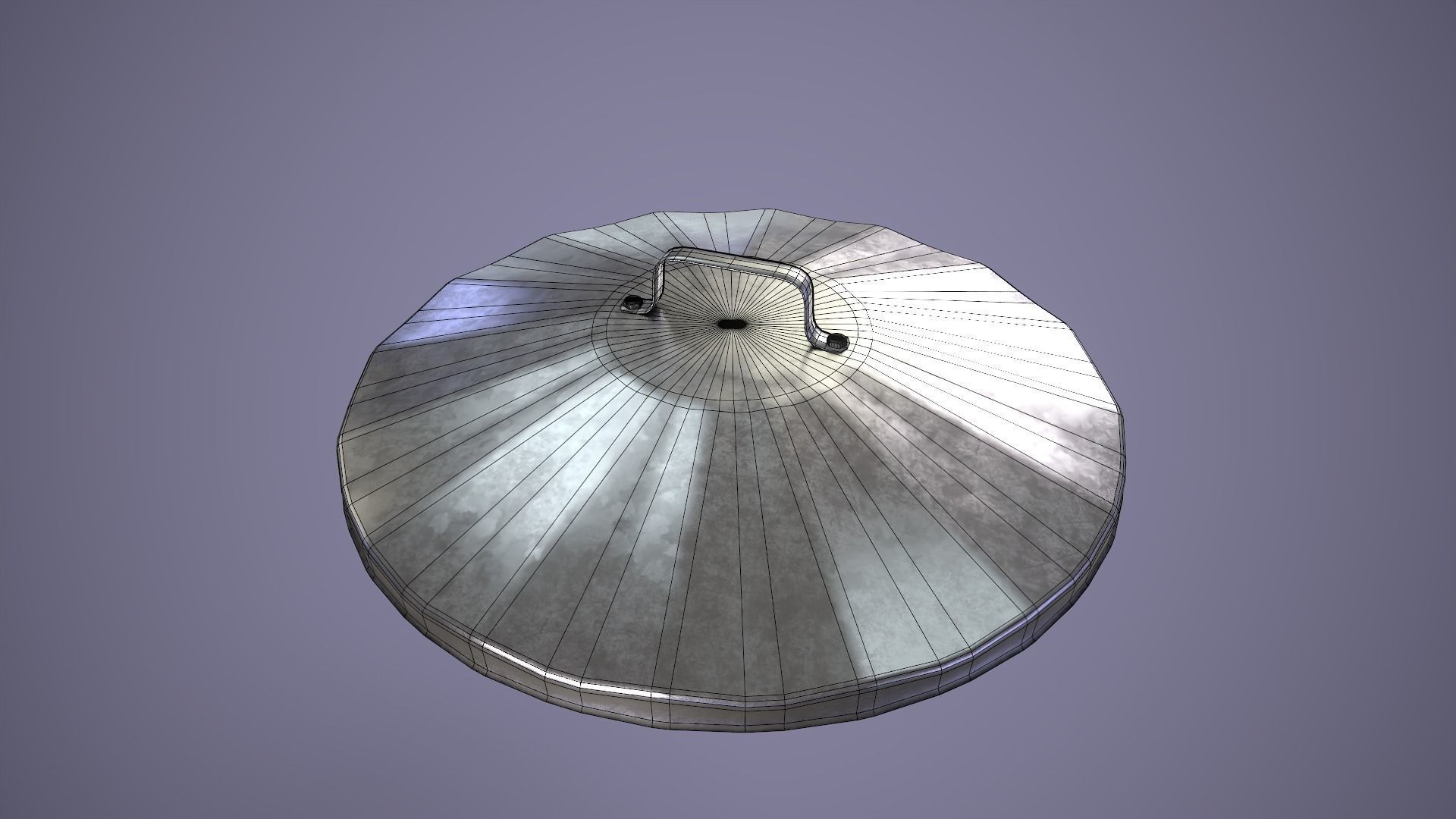 Dustbin metal trash can Low-poly 3D model_15