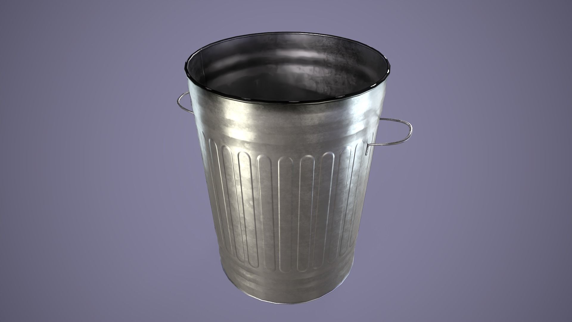 Dustbin metal trash can Low-poly 3D model_5