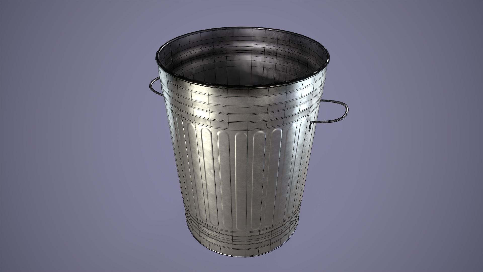 Dustbin metal trash can Low-poly 3D model_13