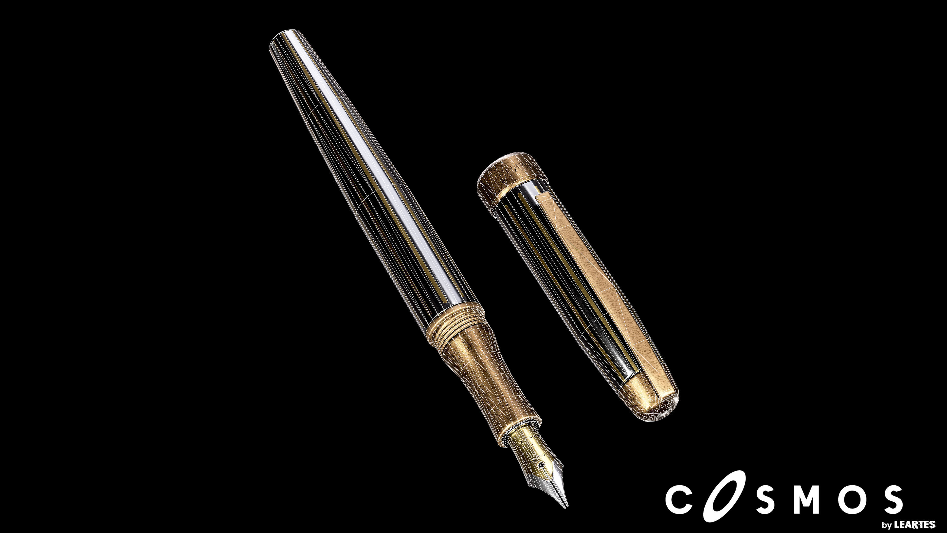 Vintage Pen Low-poly 3D model_3
