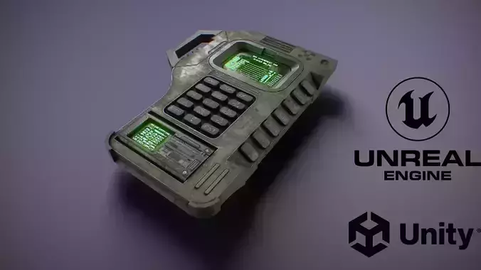 PBR Futuristic Electronic Multi-Tool Low-poly 3D model