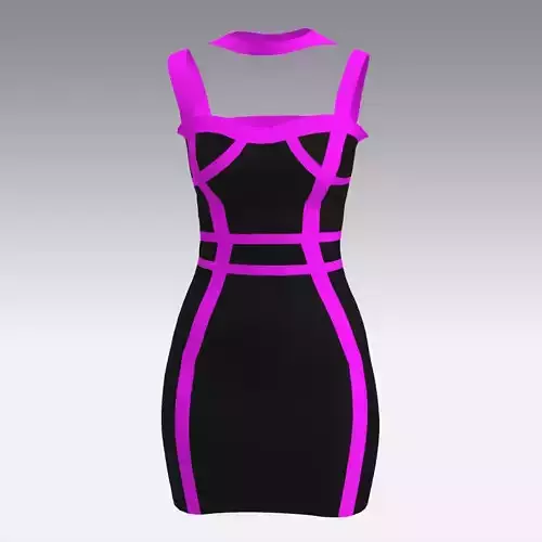 DRESS BLACK AND PINK LOOK