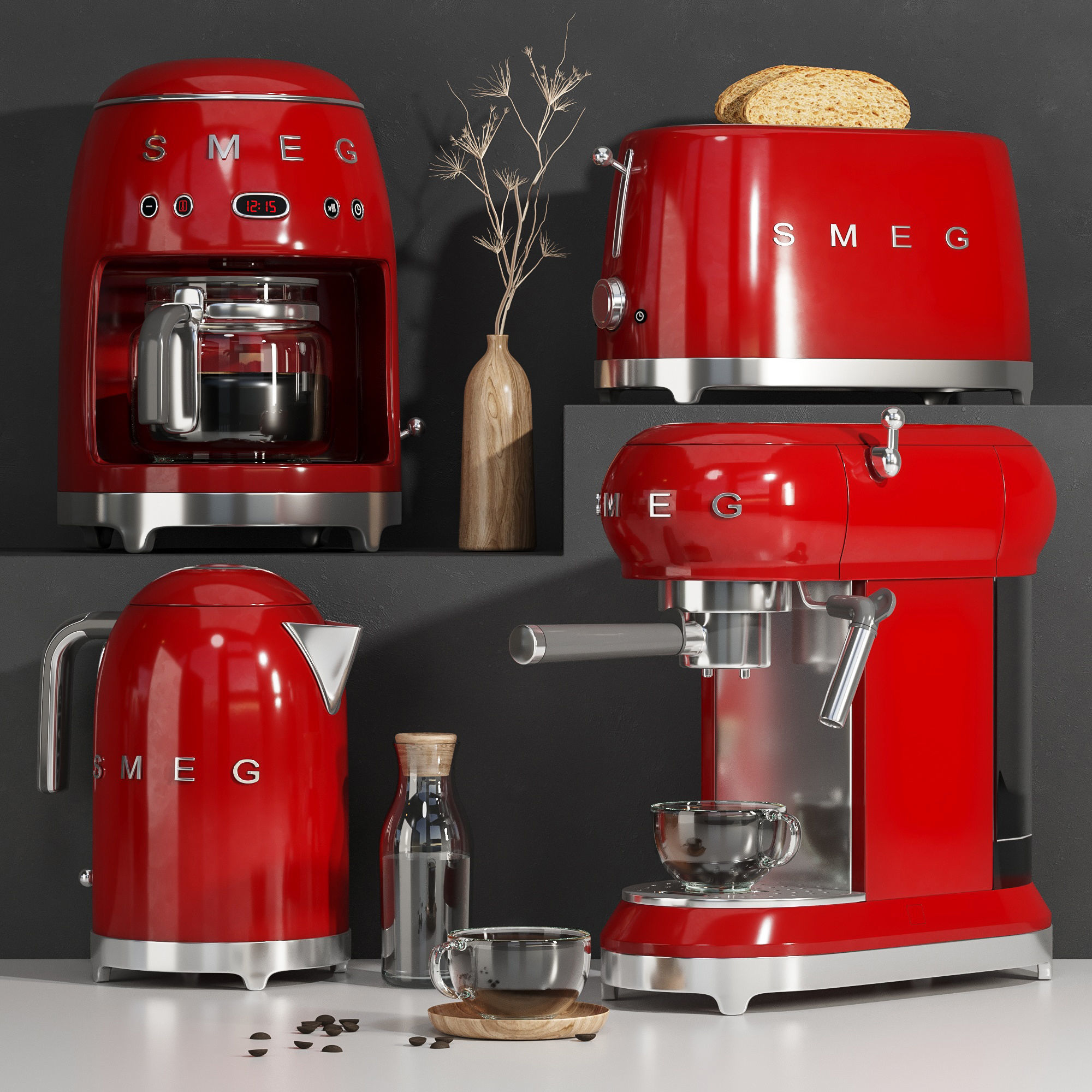 kitchen appliance-smeg 3D model_2