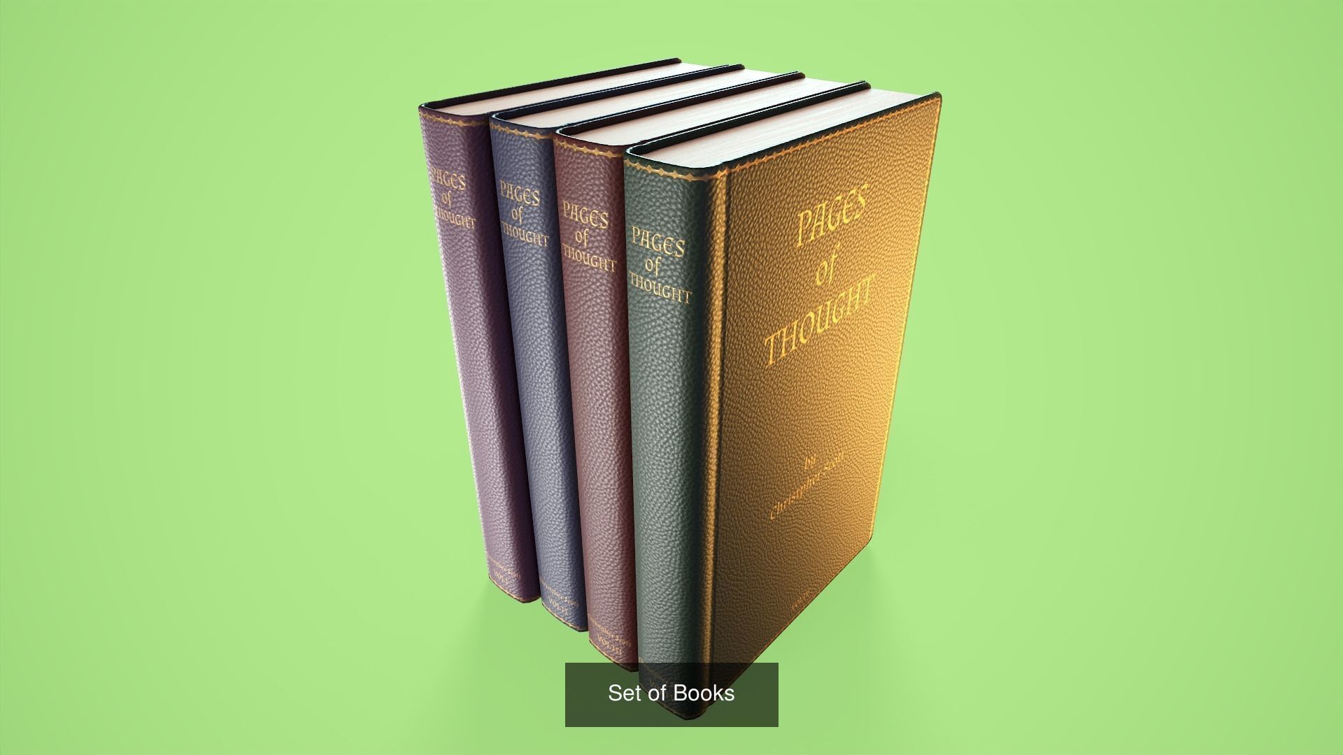 Books and Bookshelf Game props 3D Model Collection_6