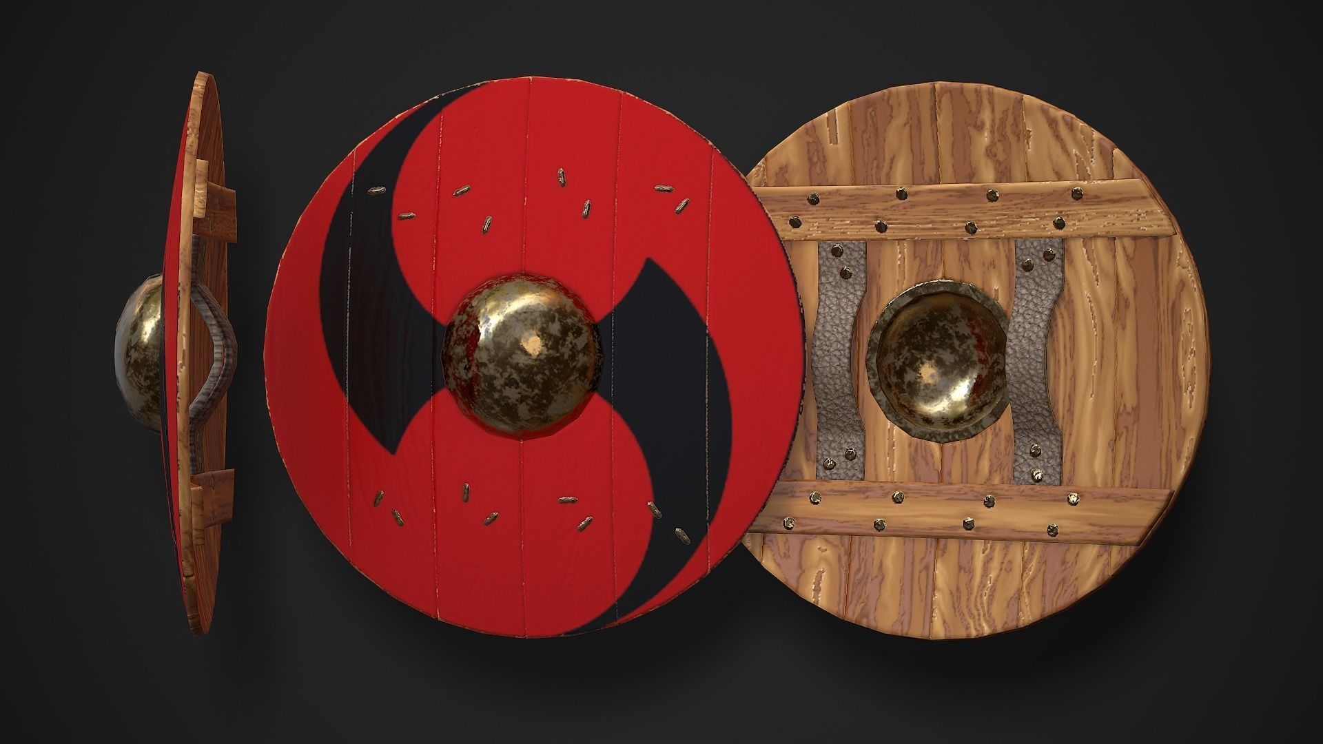 Round Shield02 Low-poly 3D model_1