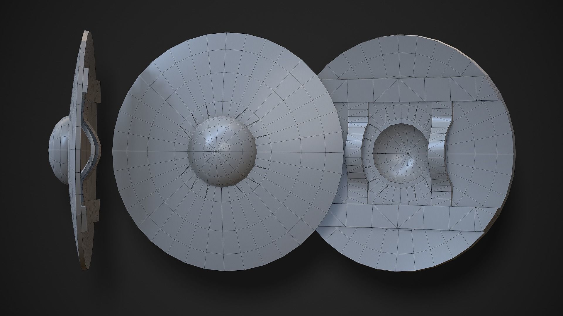 Round Shield02 Low-poly 3D model_11