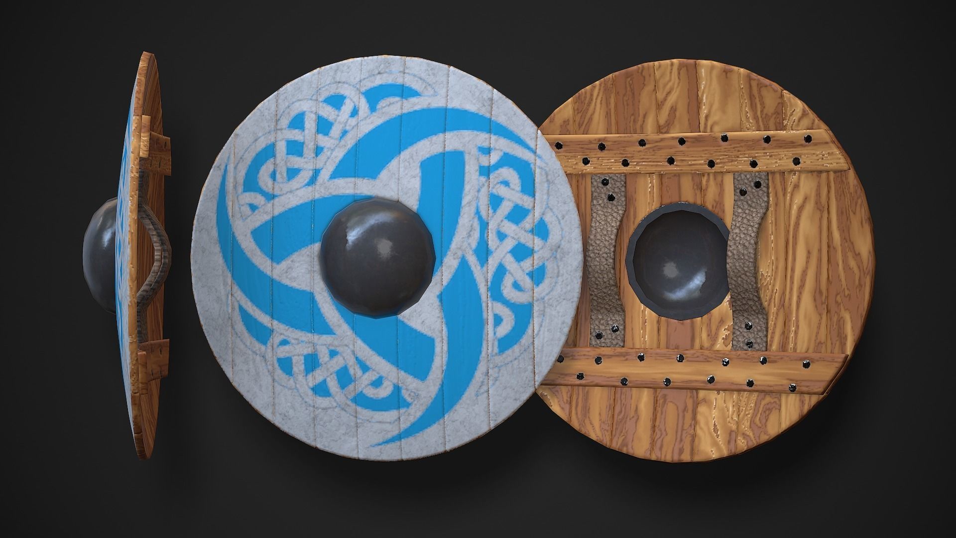 Round Shield02 Low-poly 3D model_10