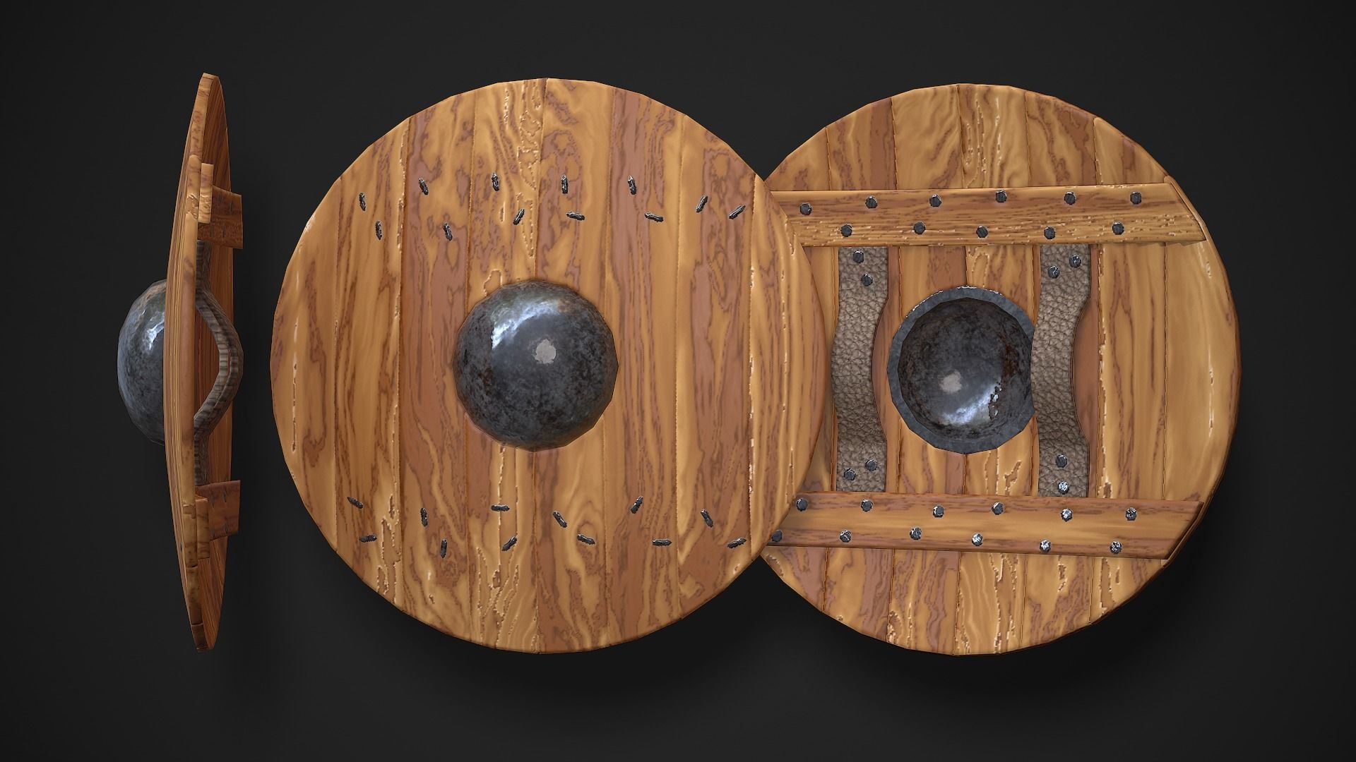 Round Shield02 Low-poly 3D model_3