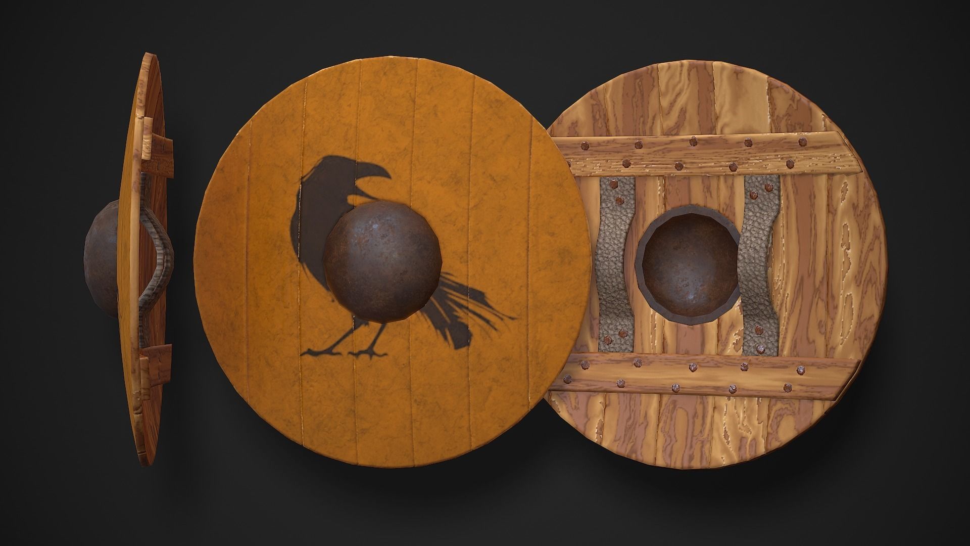 Round Shield02 Low-poly 3D model_7