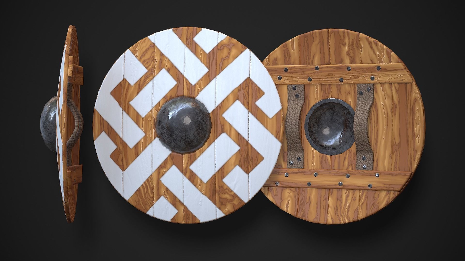 Round Shield02 Low-poly 3D model_2