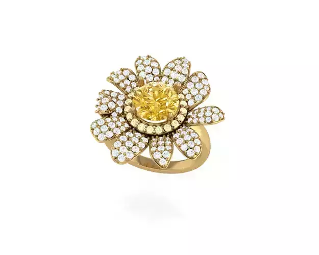FlowerRing diamond flower ring