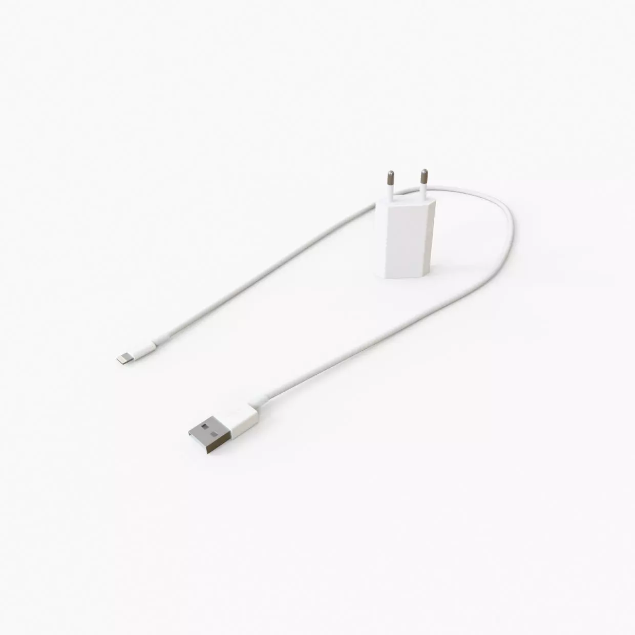 APPLE - IPhone Charger White 3D model_0