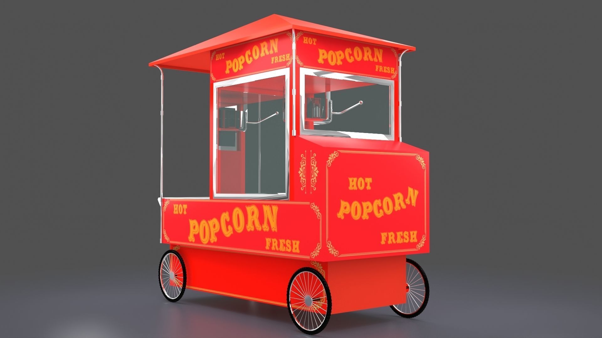 Popcorn Cart  3D model_2