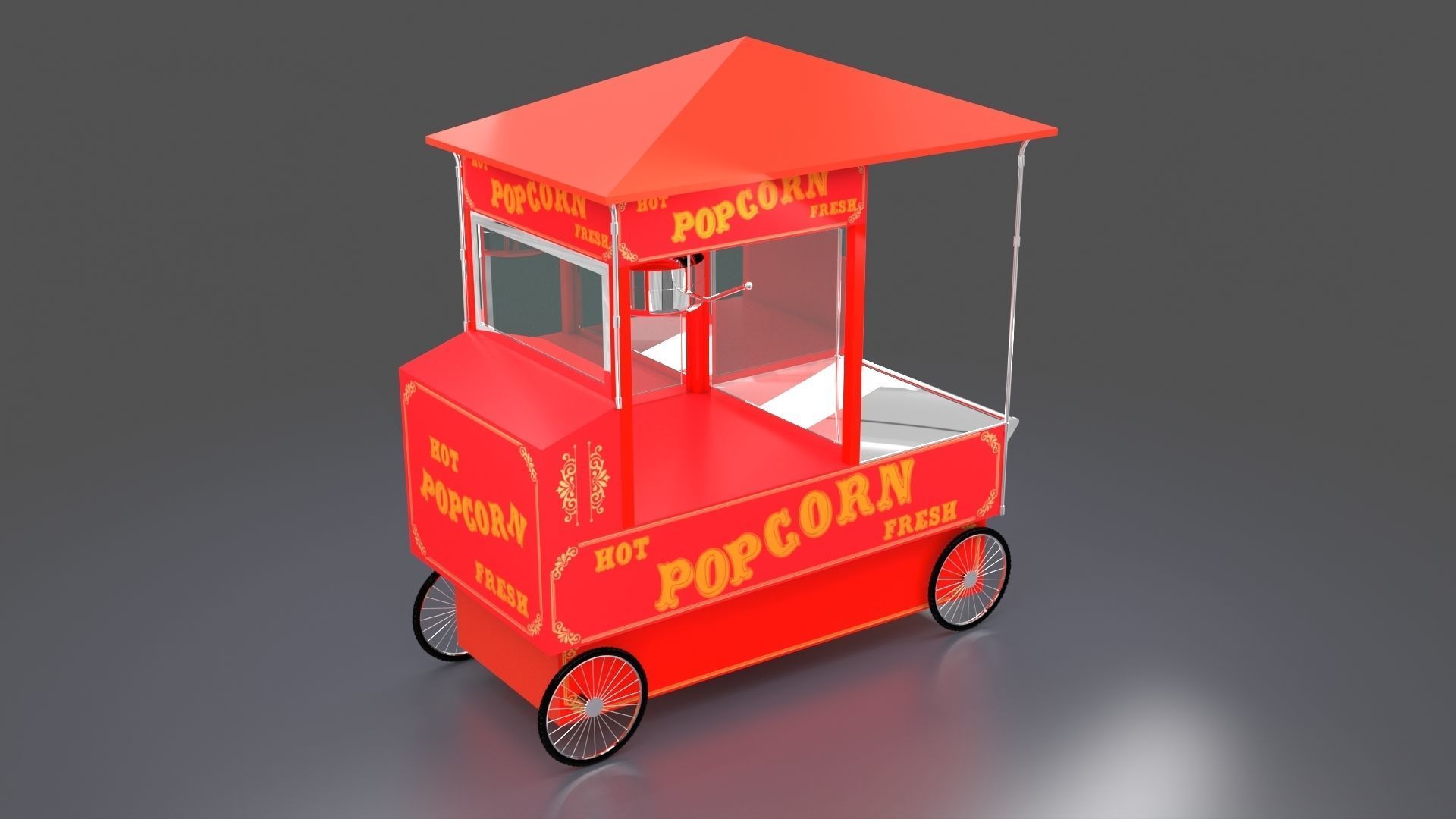 Popcorn Cart  3D model_5
