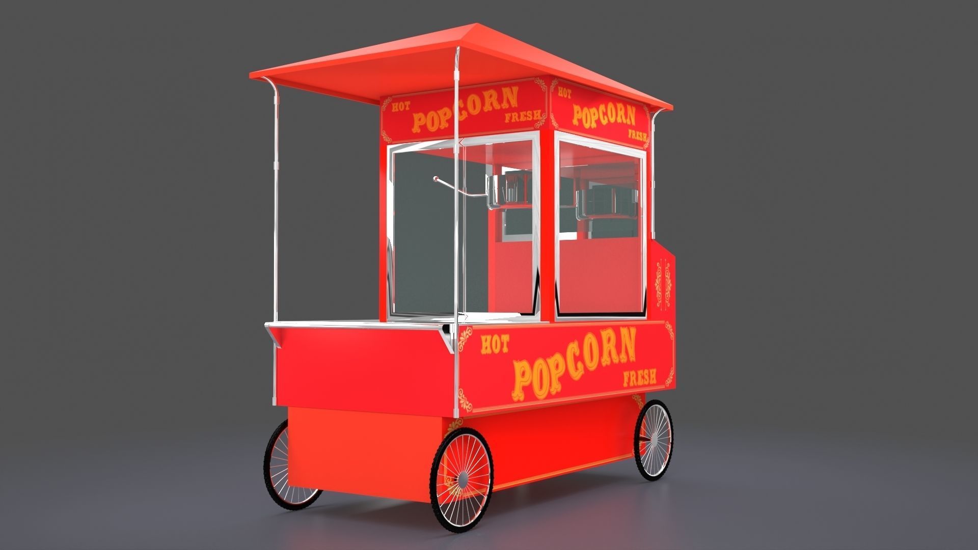 Popcorn Cart  3D model_3