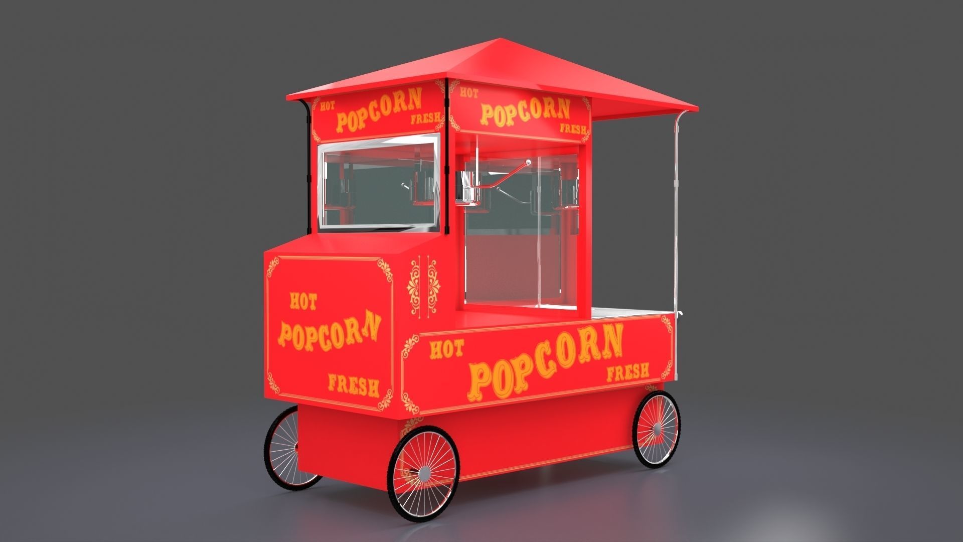 Popcorn Cart  3D model_1