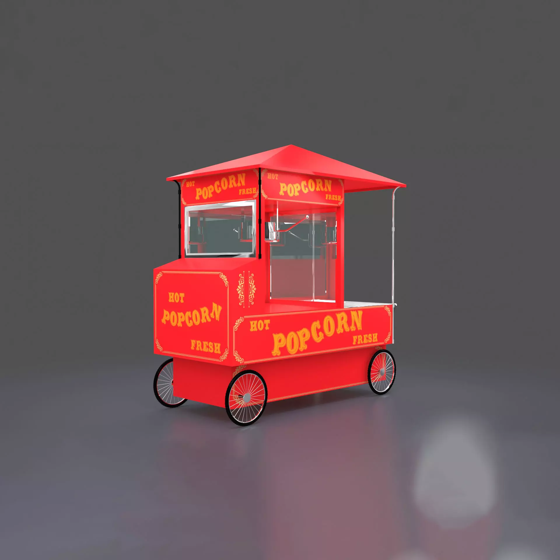 Popcorn Cart  3D model_0