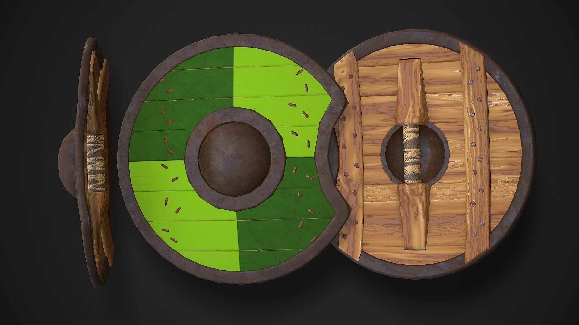 Round Shield03 Low-poly 3D model_10
