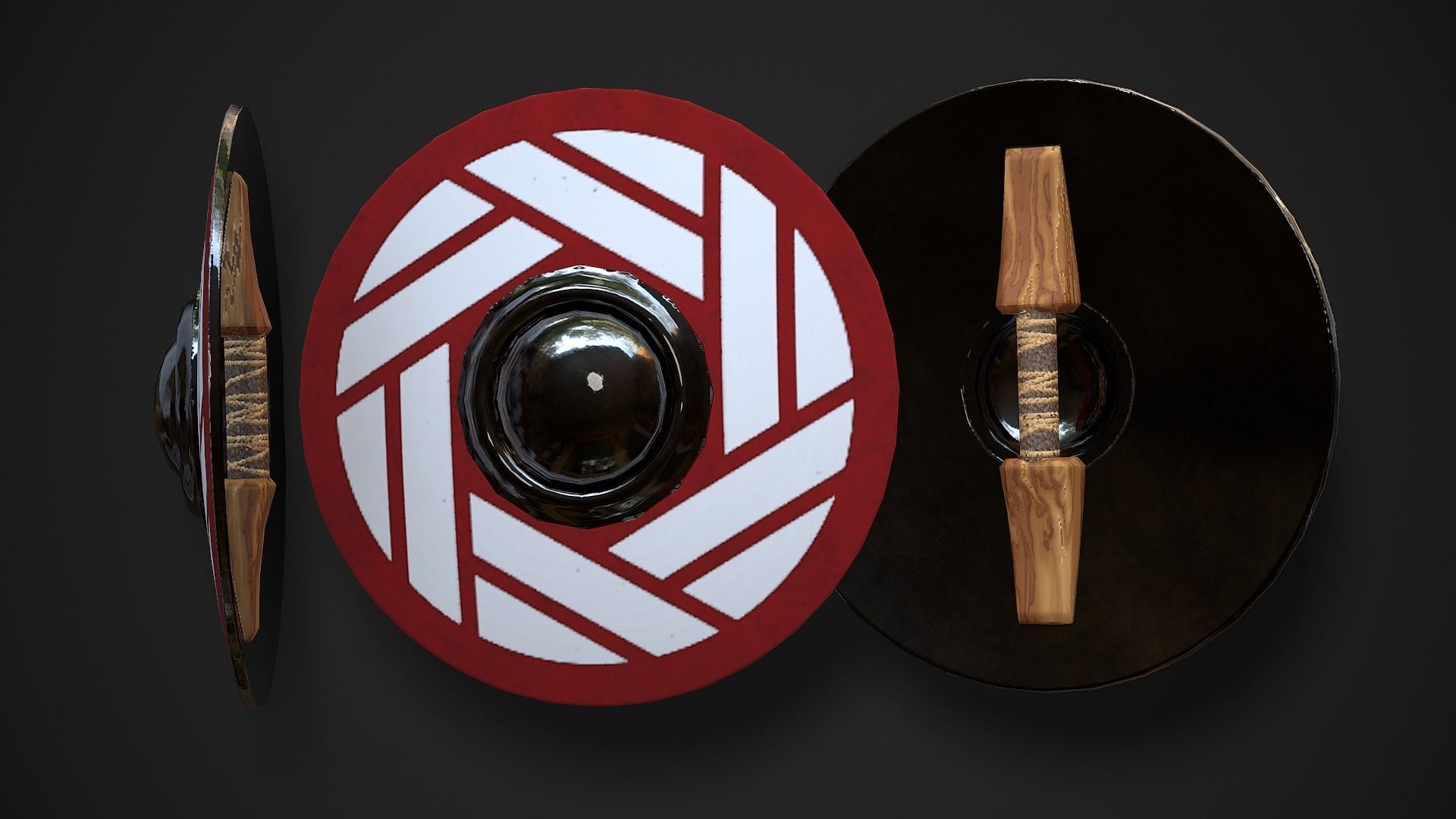 Round Shield03 Low-poly 3D model_4