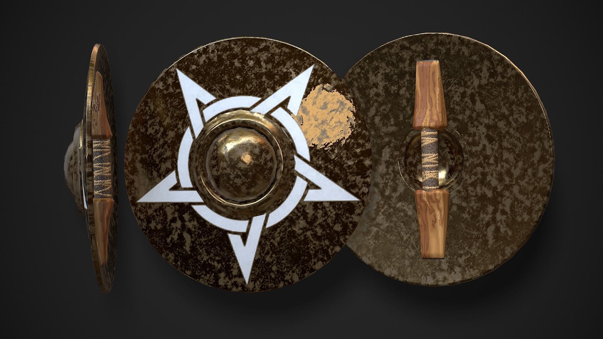 Round Shield03 Low-poly 3D model_2