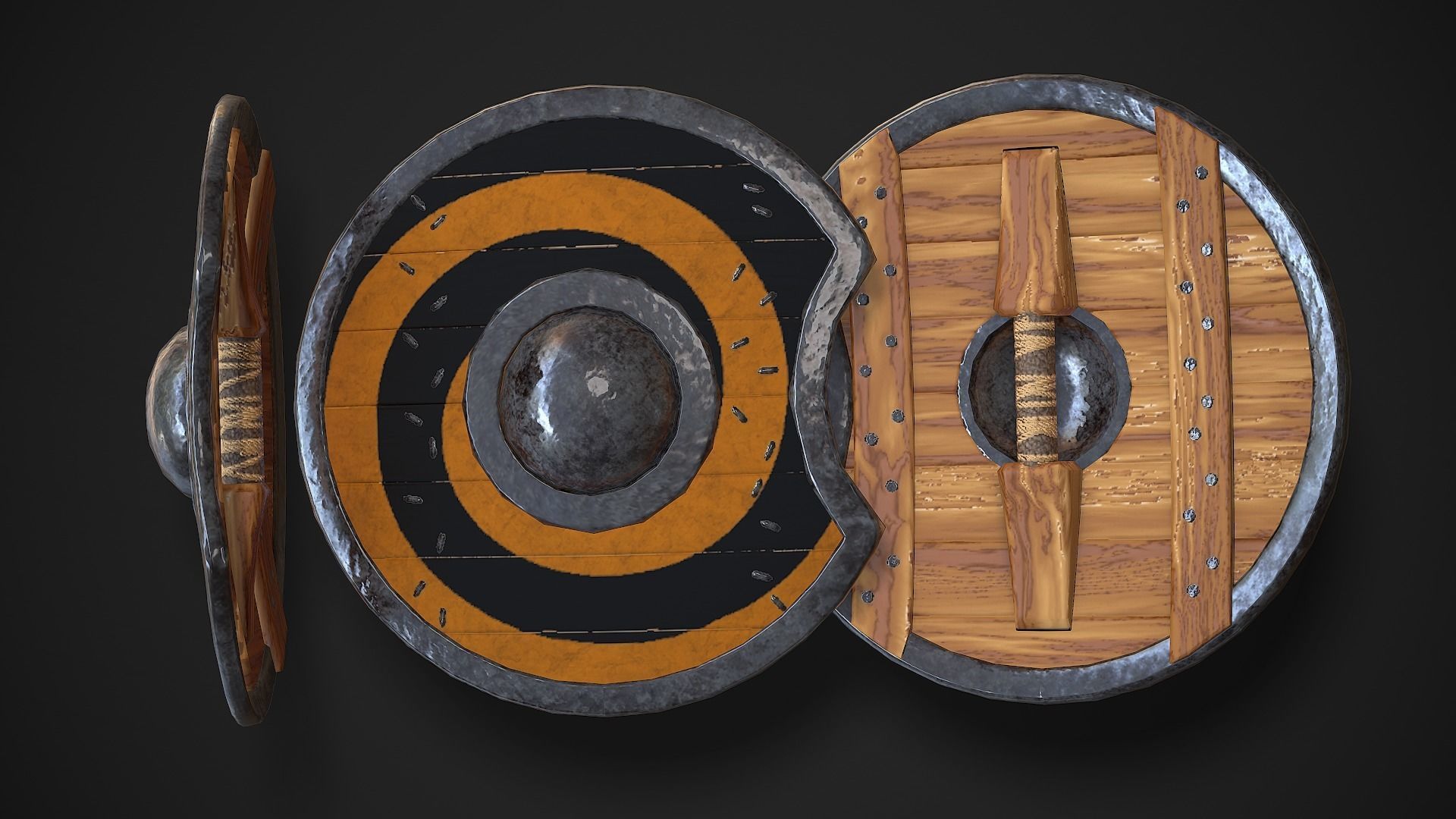 Round Shield03 Low-poly 3D model_8
