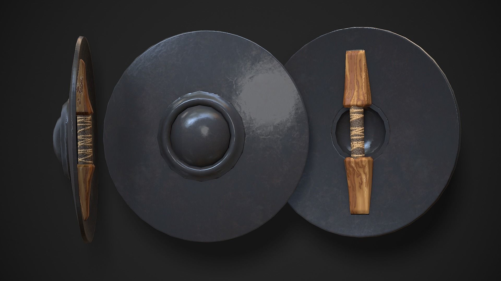 Round Shield03 Low-poly 3D model_1