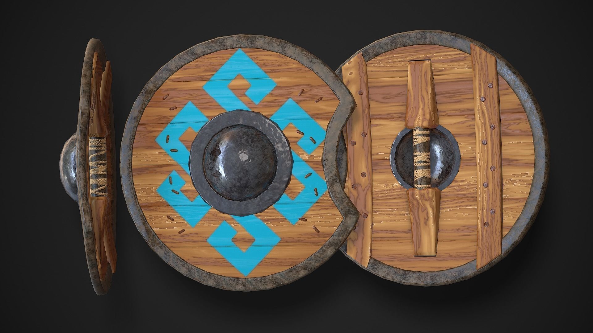 Round Shield03 Low-poly 3D model_9