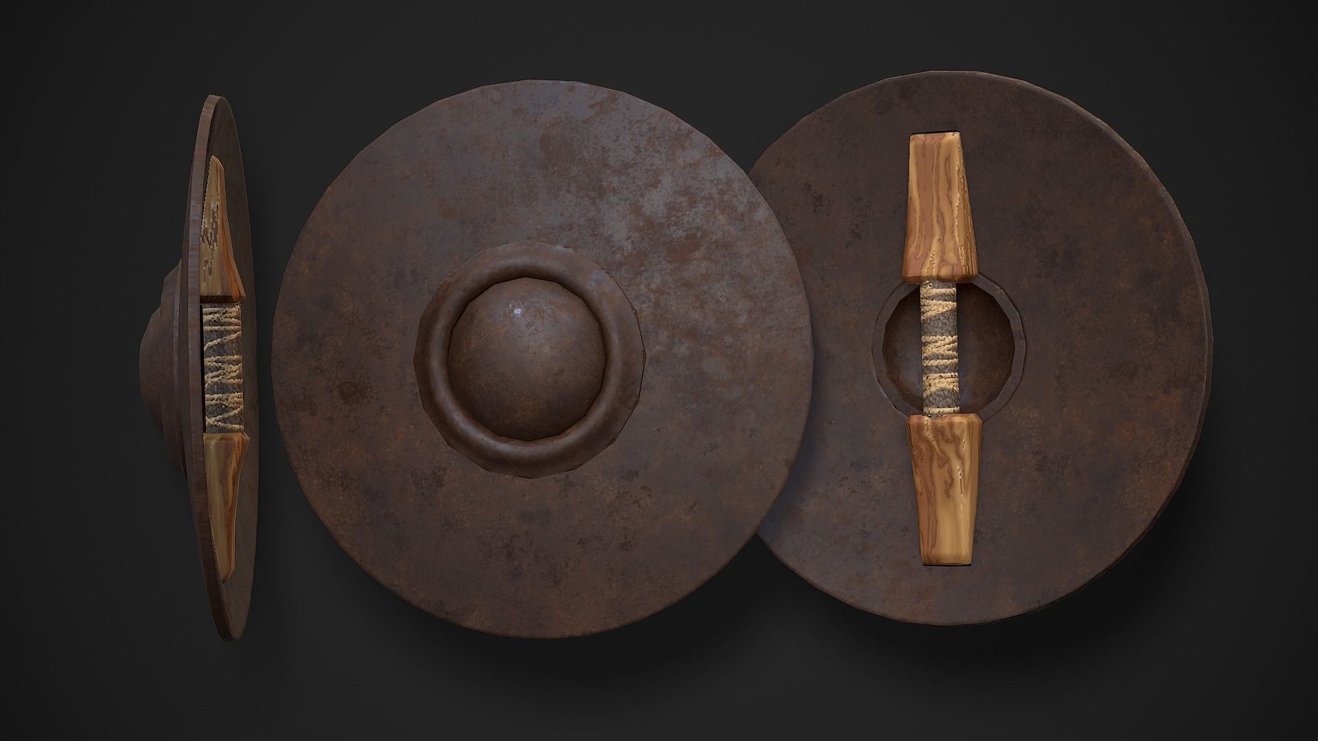 Round Shield03 Low-poly 3D model_3