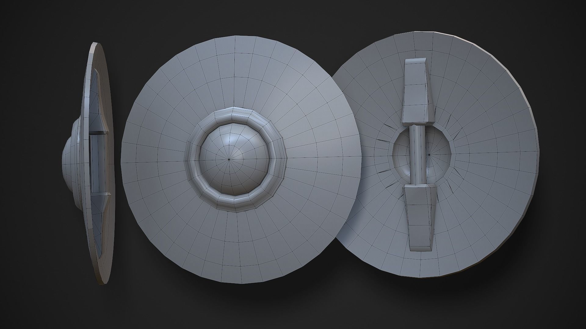 Round Shield03 Low-poly 3D model_5