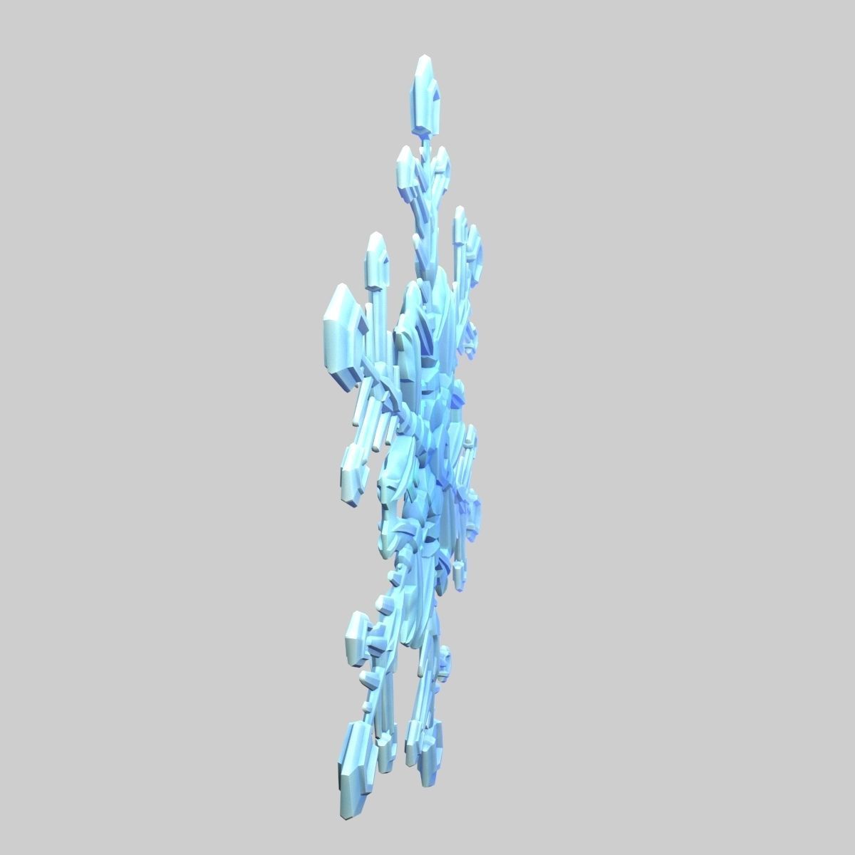 Snowflake Low-Poly - Hex Crystals -  Low-poly 3D model_34