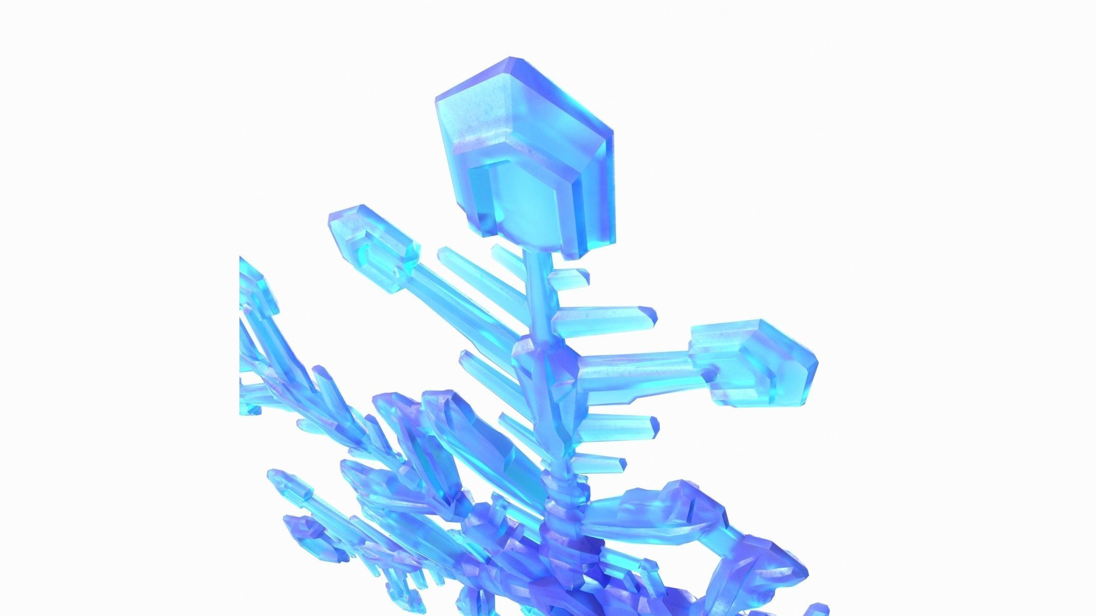 Snowflake Low-Poly - Hex Crystals -  Low-poly 3D model_10