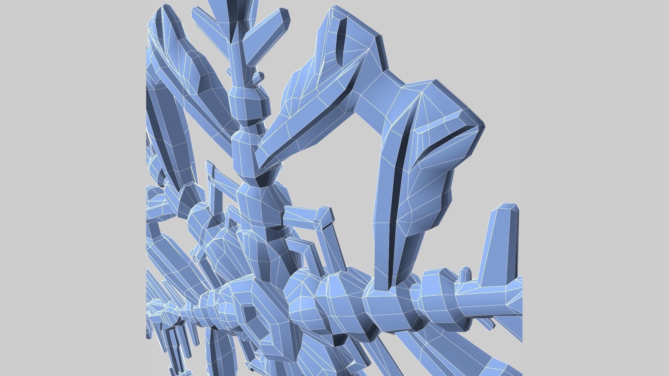 Snowflake Low-Poly - Hex Crystals -  Low-poly 3D model_17