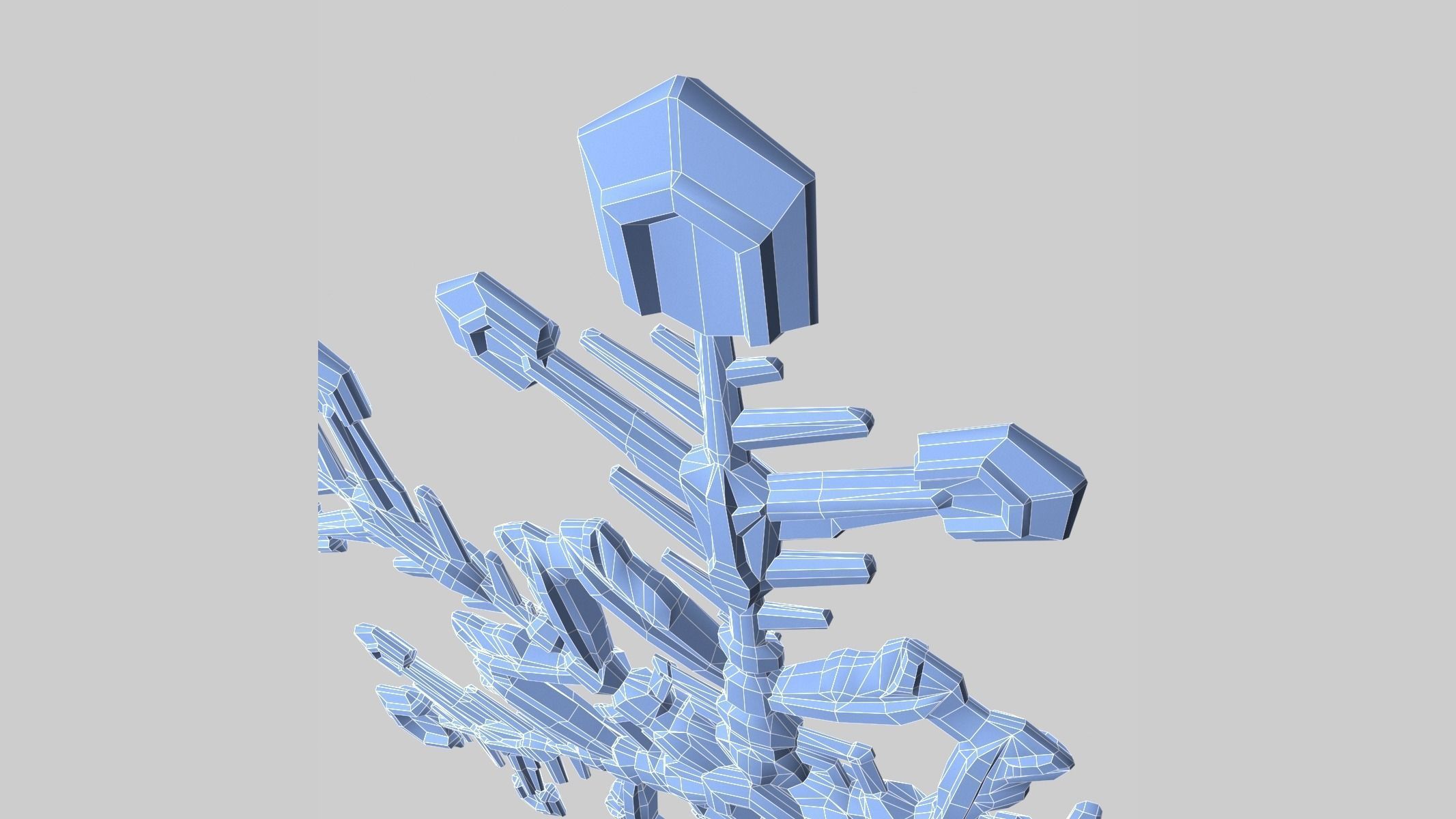 Snowflake Low-Poly - Hex Crystals -  Low-poly 3D model_16
