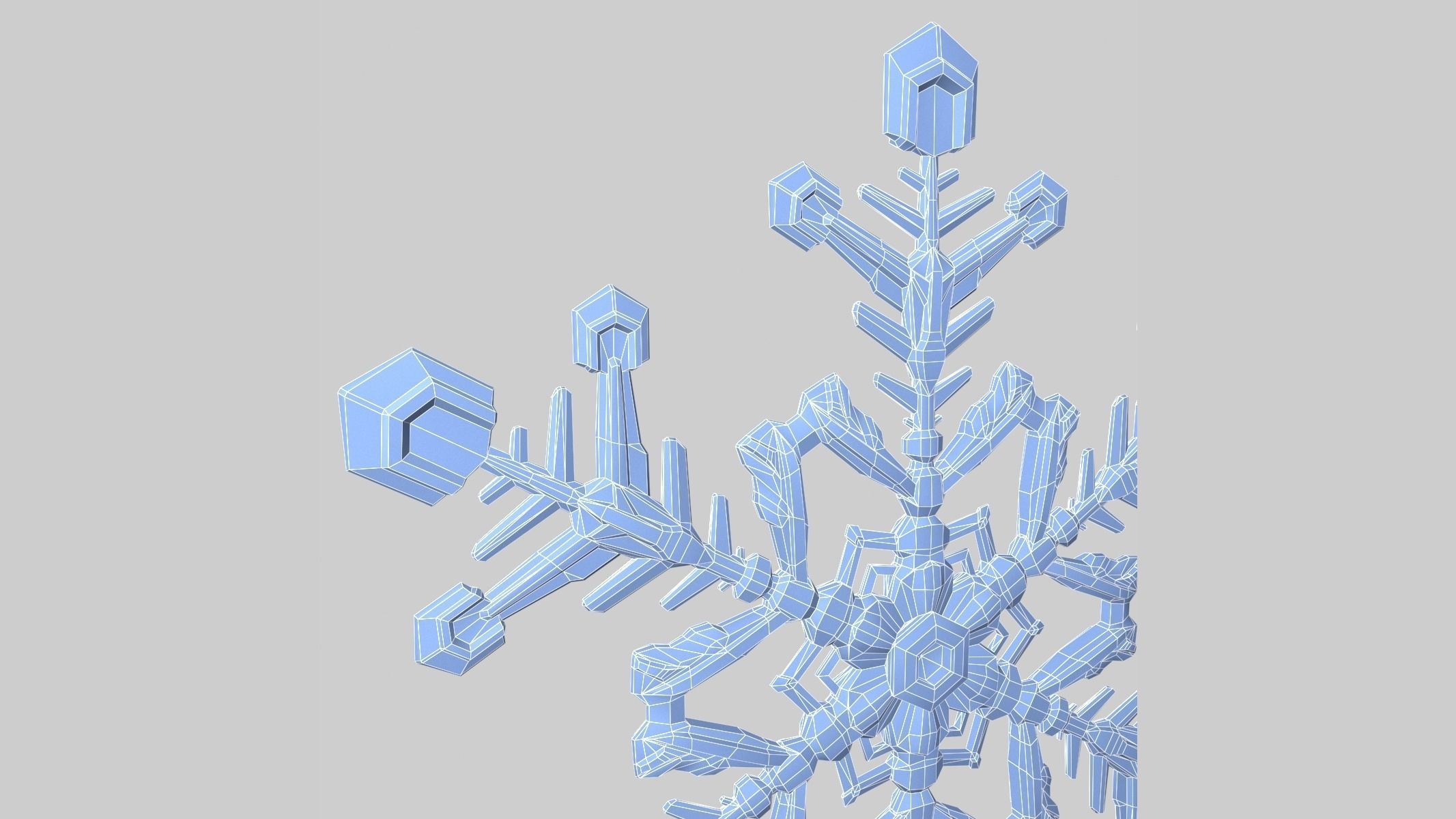 Snowflake Low-Poly - Hex Crystals -  Low-poly 3D model_15