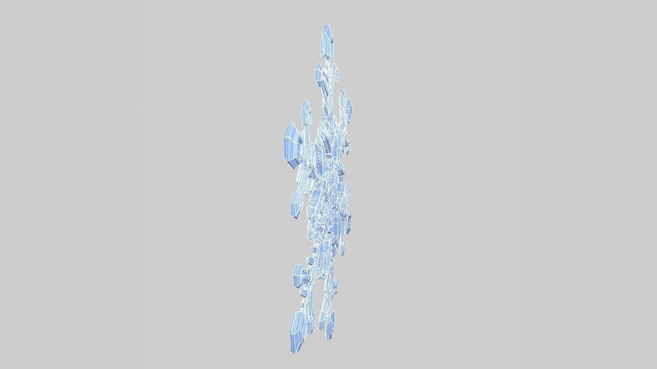 Snowflake Low-Poly - Hex Crystals -  Low-poly 3D model_13