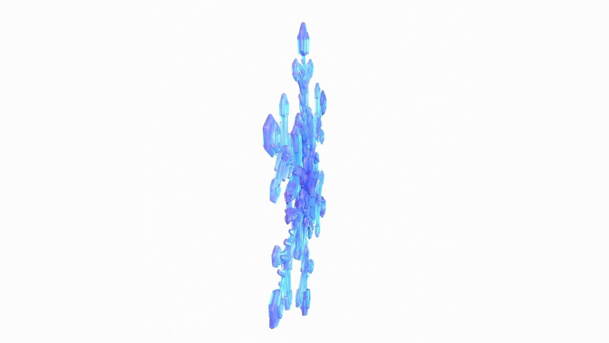 Snowflake Low-Poly - Hex Crystals -  Low-poly 3D model_6
