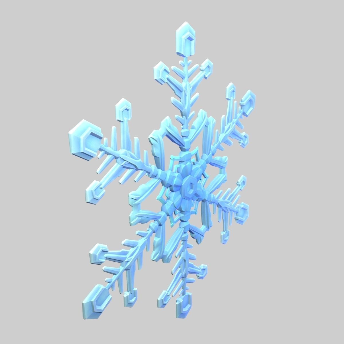 Snowflake Low-Poly - Hex Crystals -  Low-poly 3D model_33