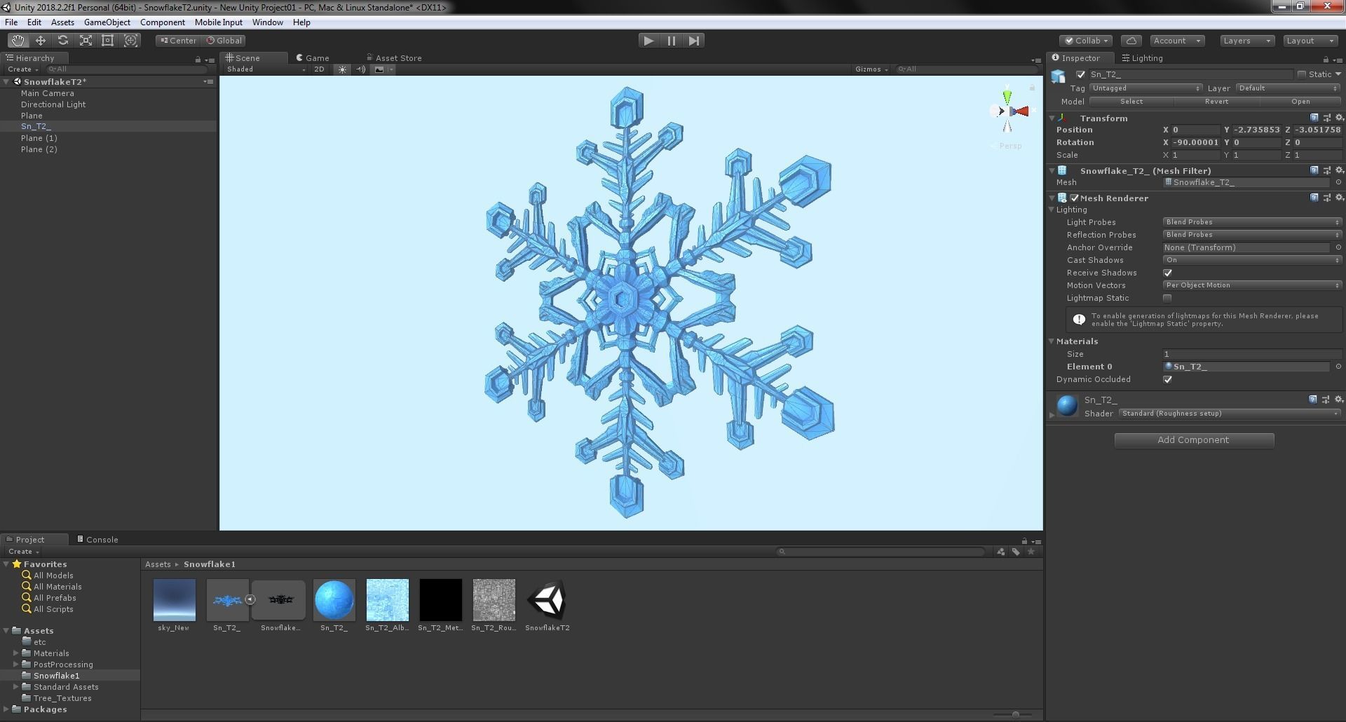 Snowflake Low-Poly - Hex Crystals -  Low-poly 3D model_25