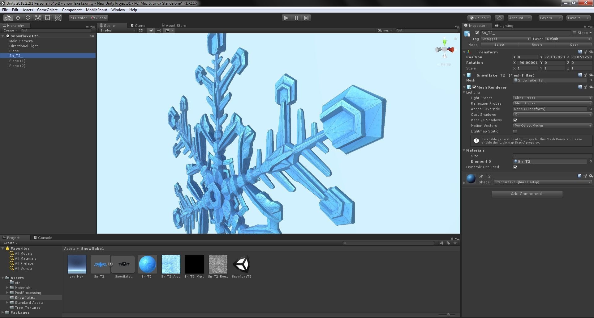Snowflake Low-Poly - Hex Crystals -  Low-poly 3D model_30