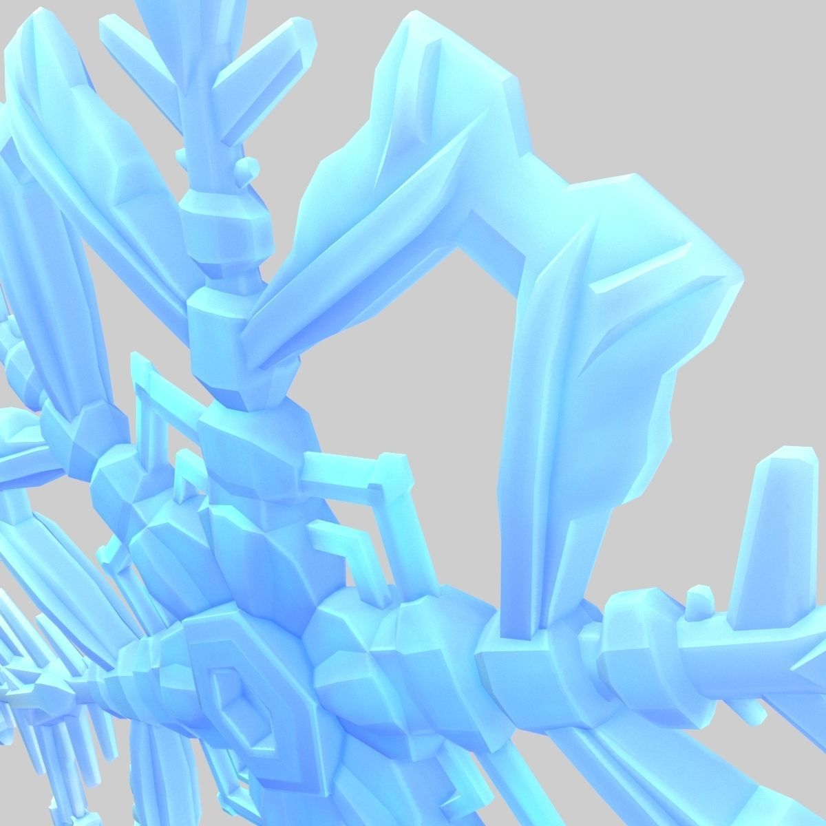 Snowflake Low-Poly - Hex Crystals -  Low-poly 3D model_39