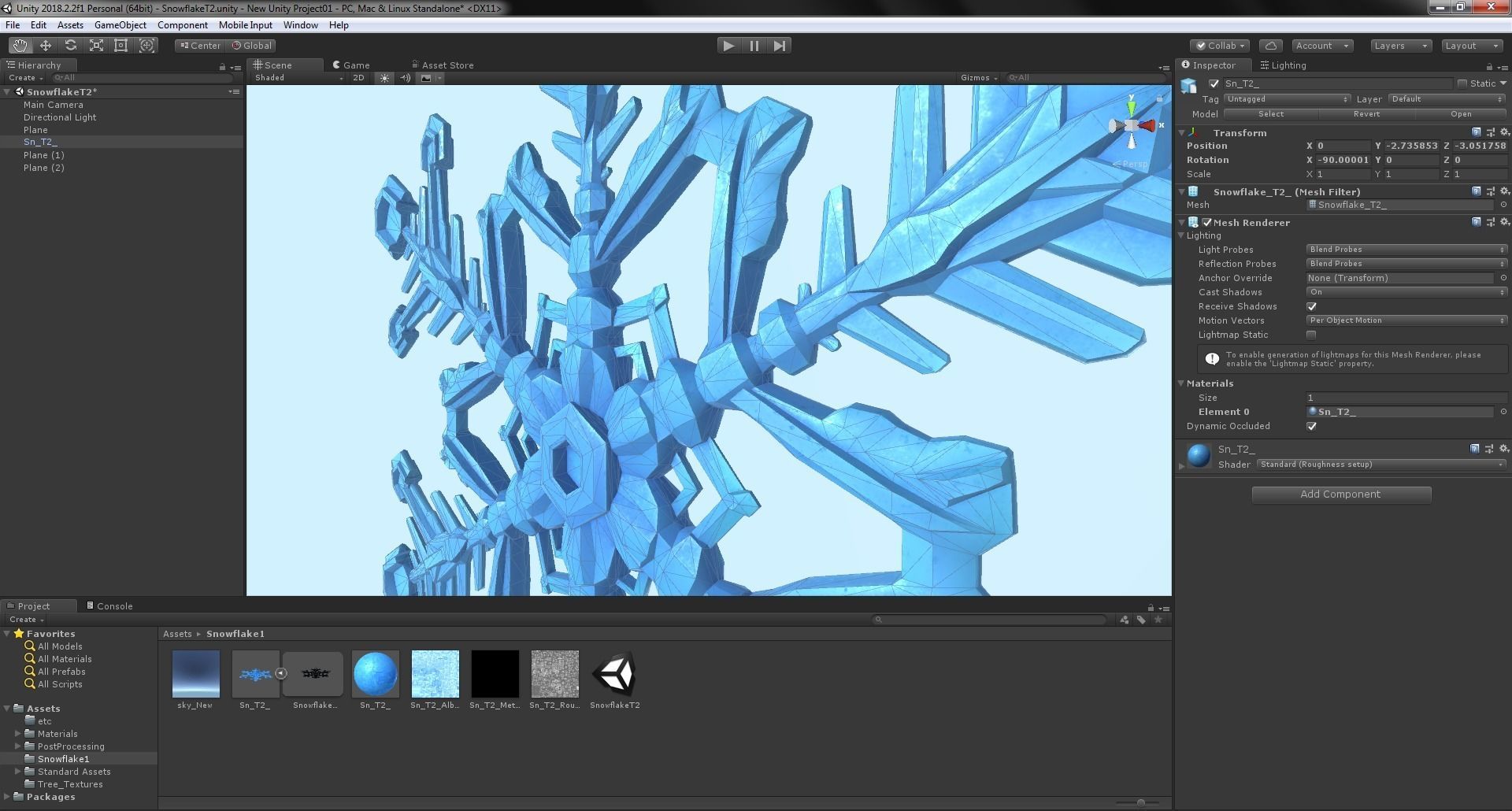 Snowflake Low-Poly - Hex Crystals -  Low-poly 3D model_28