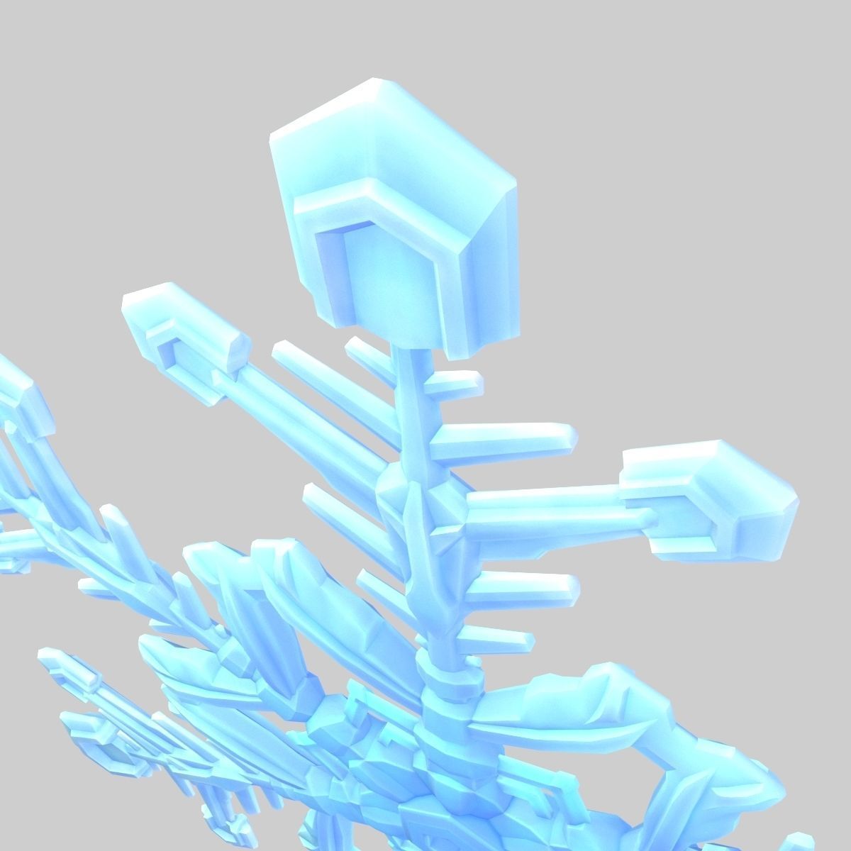Snowflake Low-Poly - Hex Crystals -  Low-poly 3D model_38