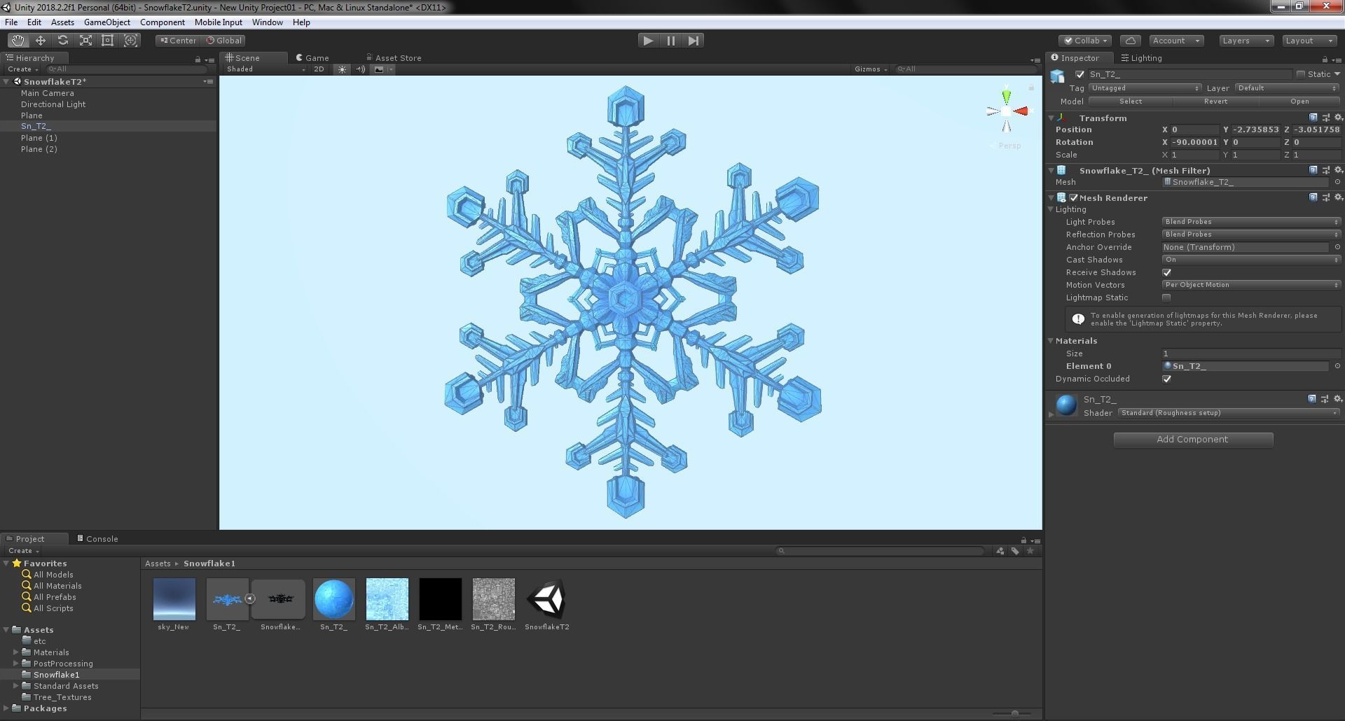 Snowflake Low-Poly - Hex Crystals -  Low-poly 3D model_23