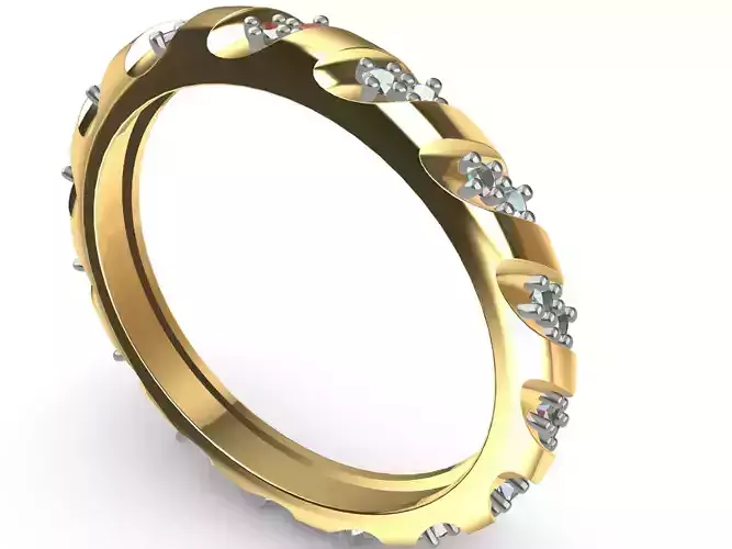 diamond ring wedding band stl file verified 3D print model