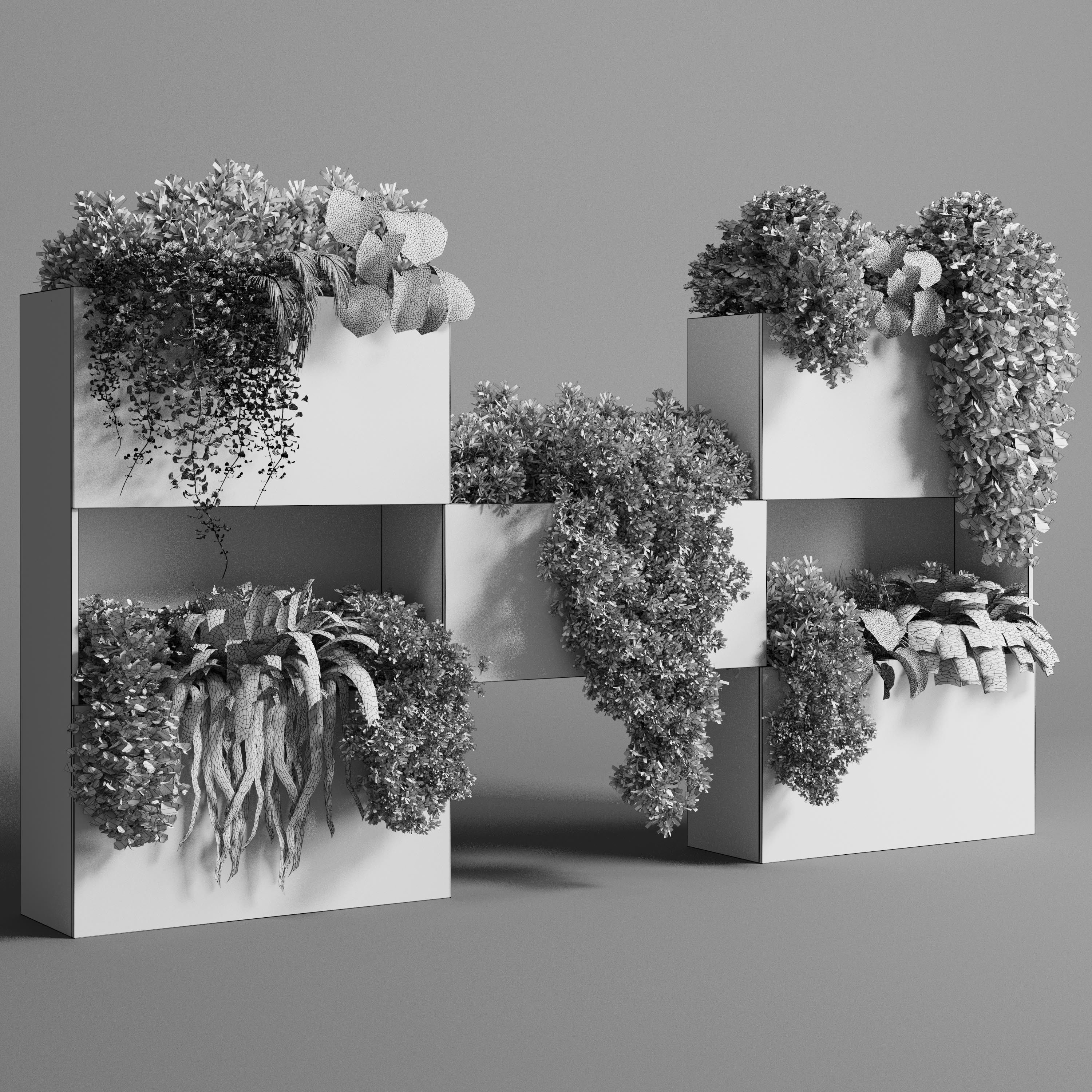 Collection Outdoor Indoor plant stand concrete vase 14 3D model_5