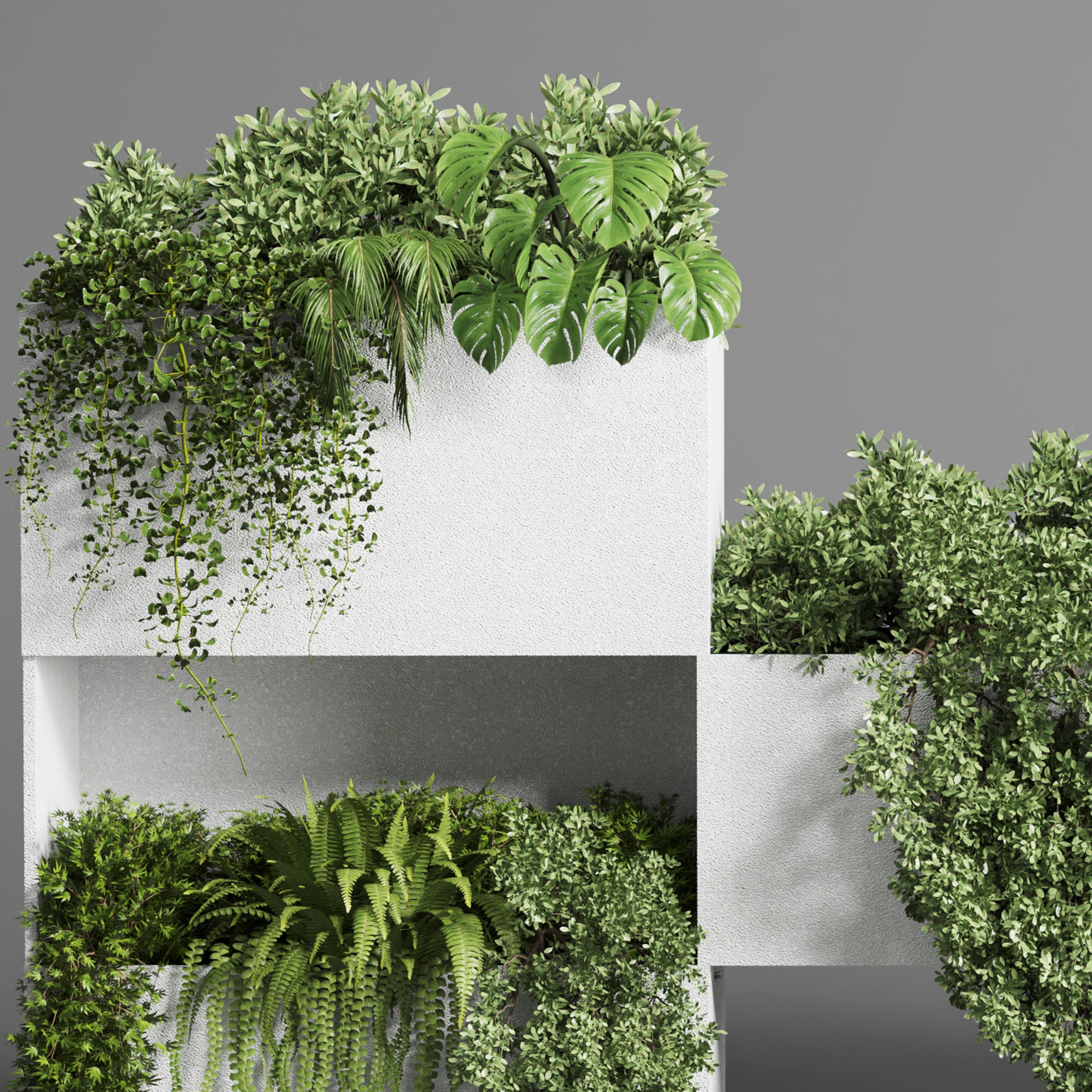 Collection Outdoor Indoor plant stand concrete vase 14 3D model_3