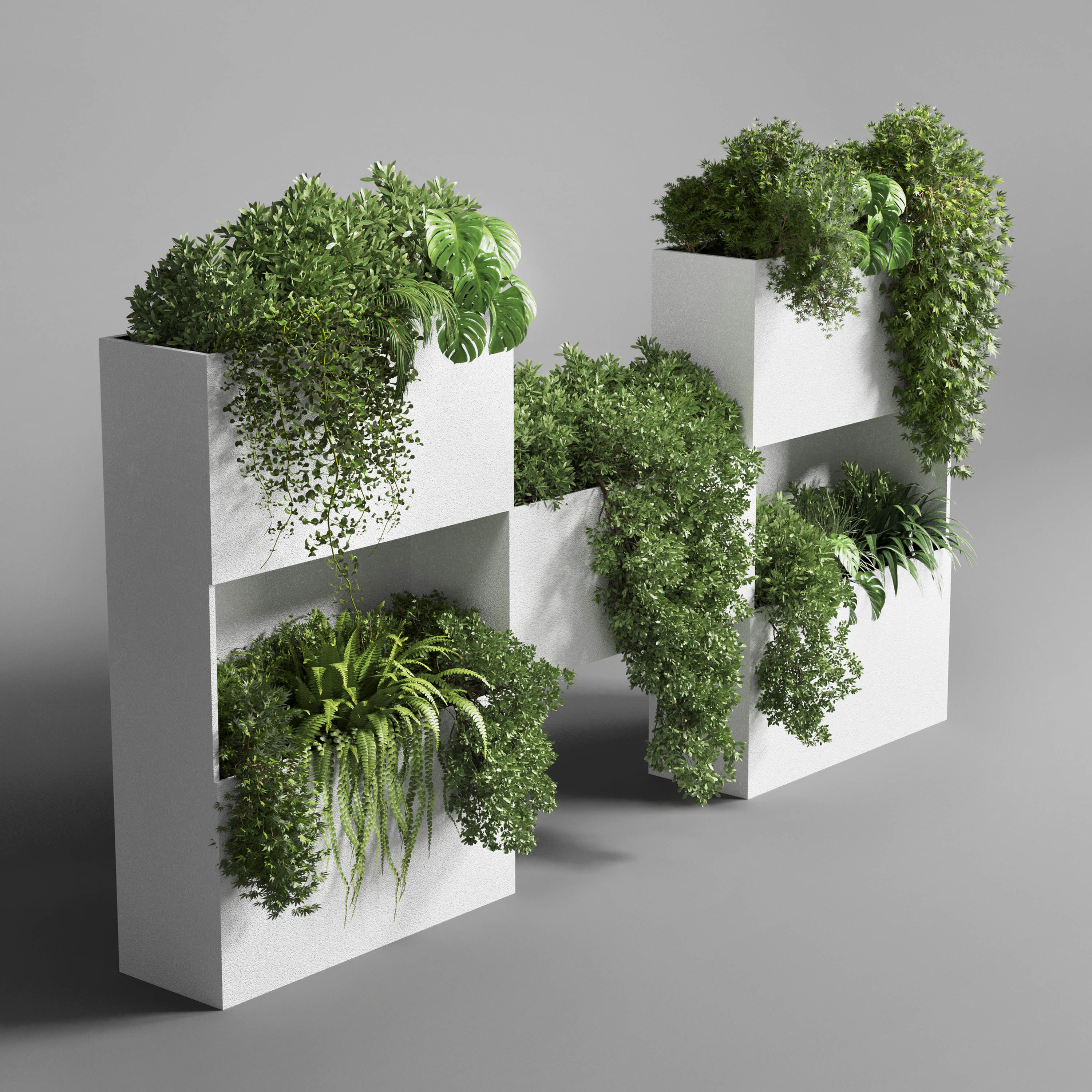 Collection Outdoor Indoor plant stand concrete vase 14 3D model_2
