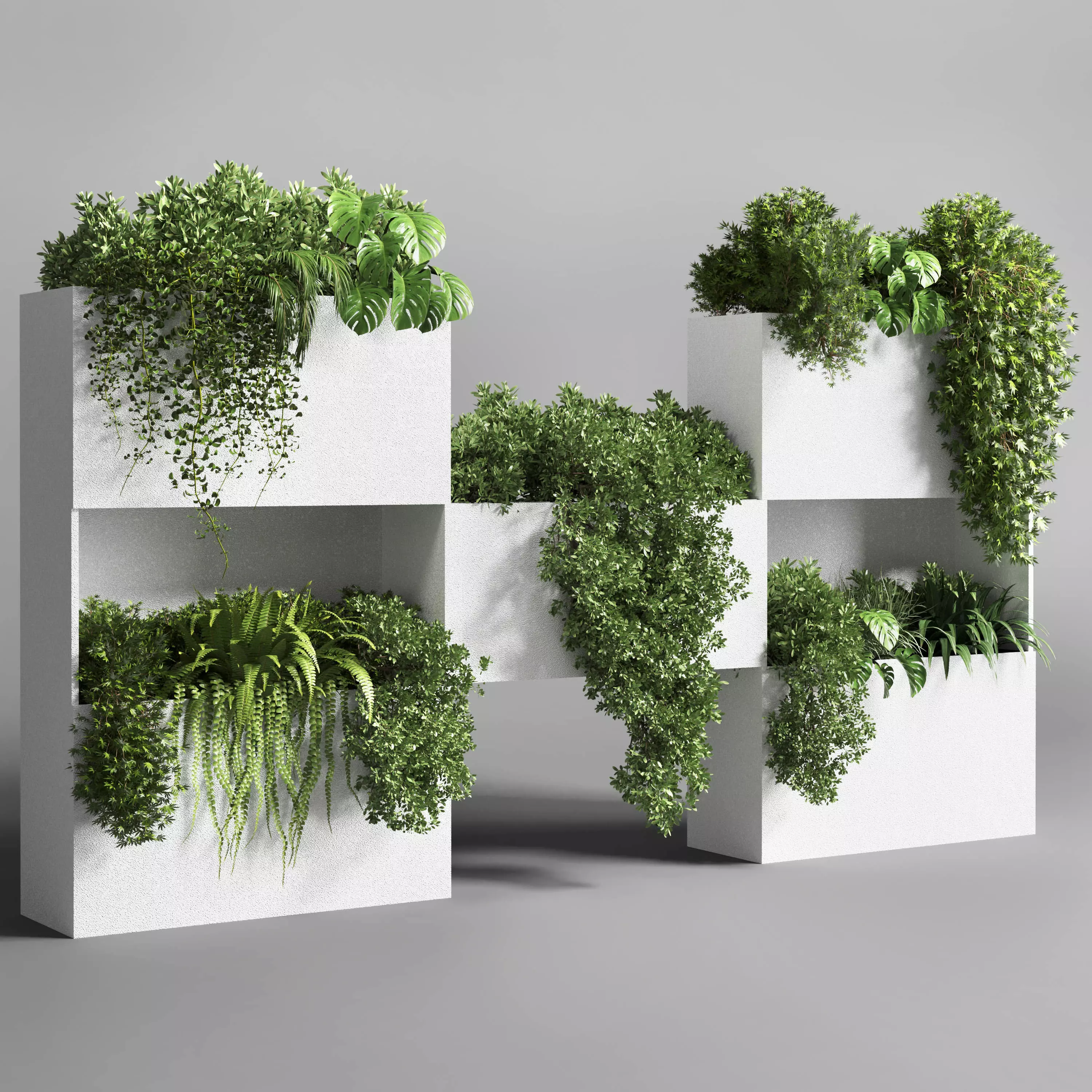 Collection Outdoor Indoor plant stand concrete vase 14 3D model_0