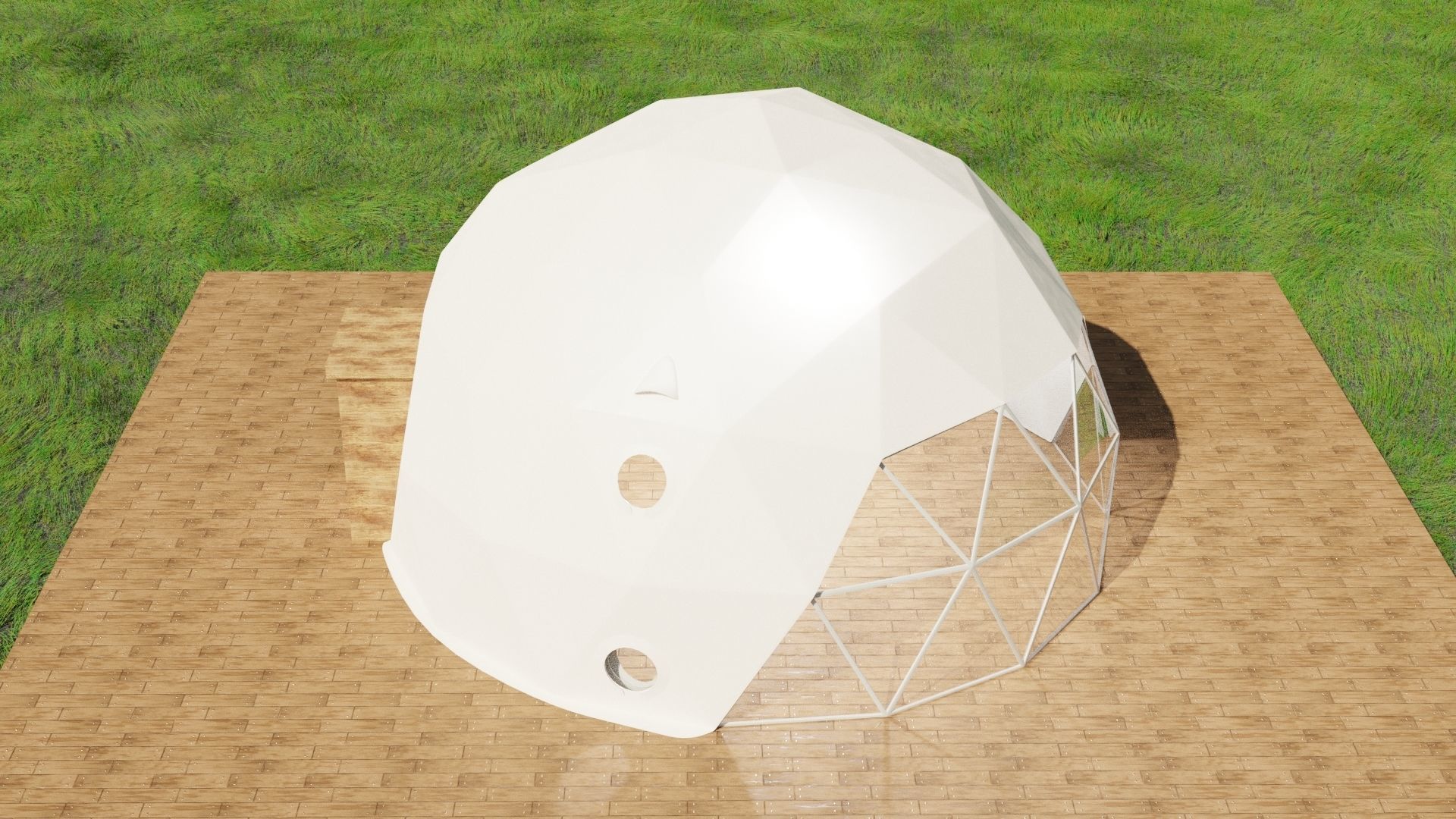 Geodesic dome 3D model_1